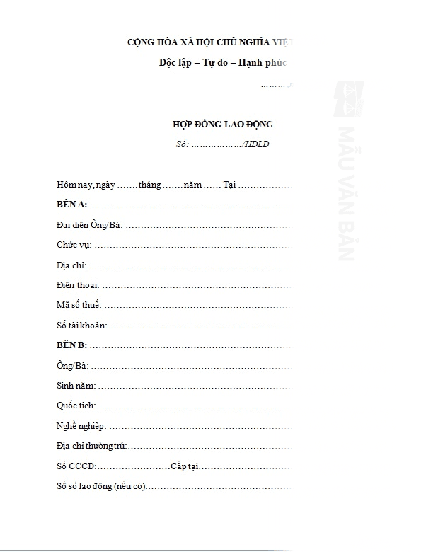 Hợp đồng lao động 12 tháng