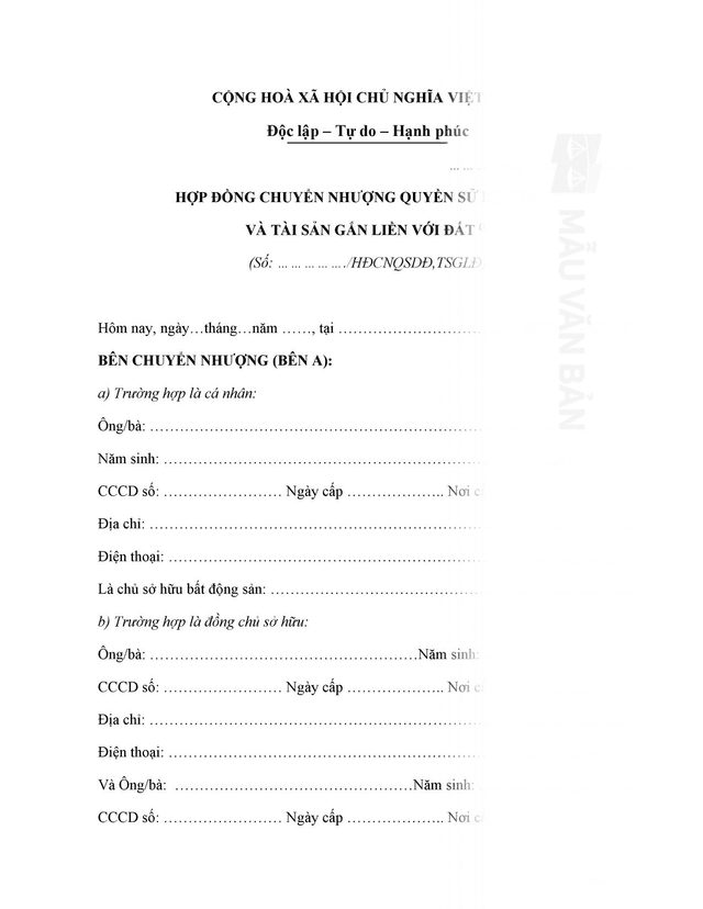 Hợp đồng mua bán đất