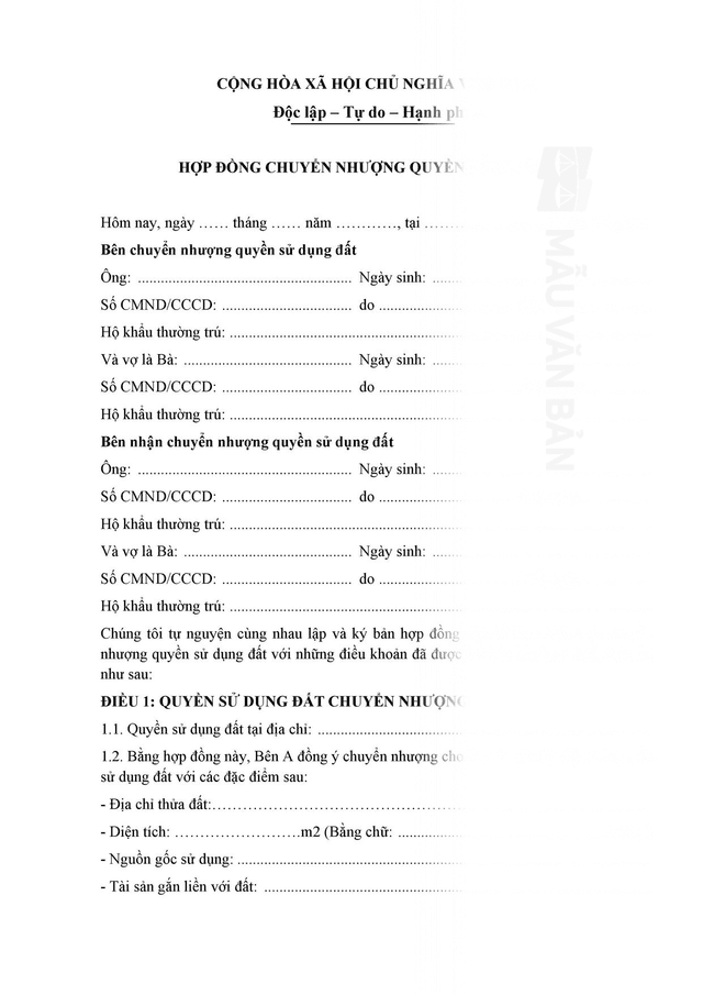 Hợp đồng mua bán đất không có sổ đỏ