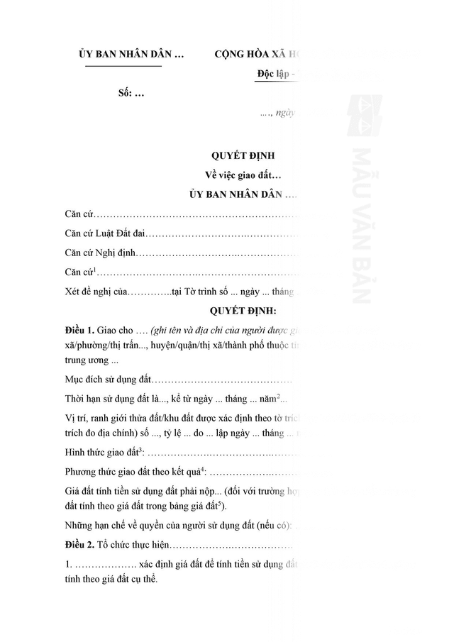 Quyết định giao đất