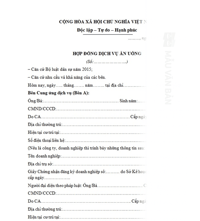 Hợp đồng cung cấp sản phẩm