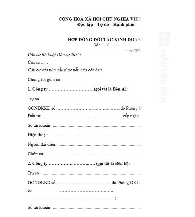 Hợp đồng đối tác kinh doanh