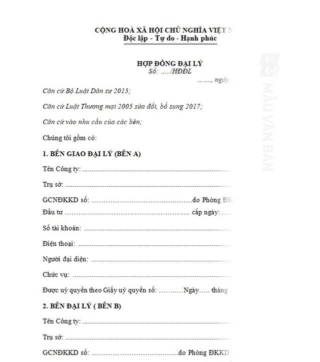 Hợp đồng đại lý thương mại