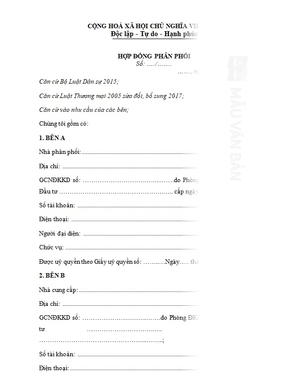 Hợp đồng phân phối