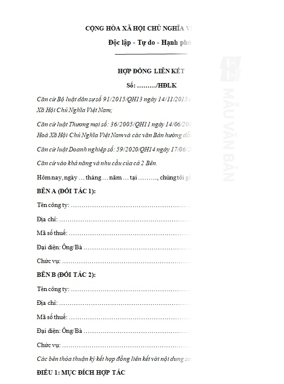 Hợp đồng liên kết