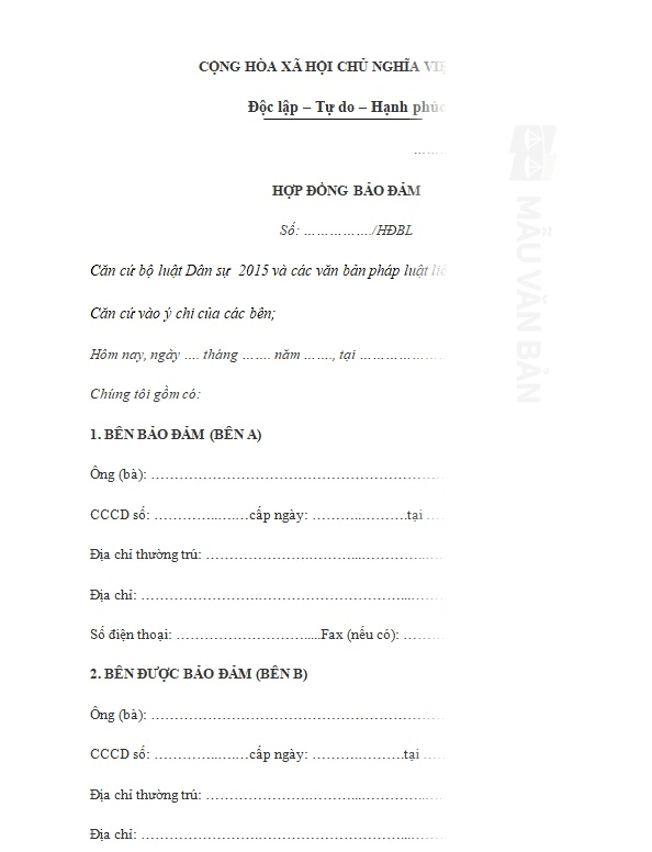 Hợp đồng bảo đảm