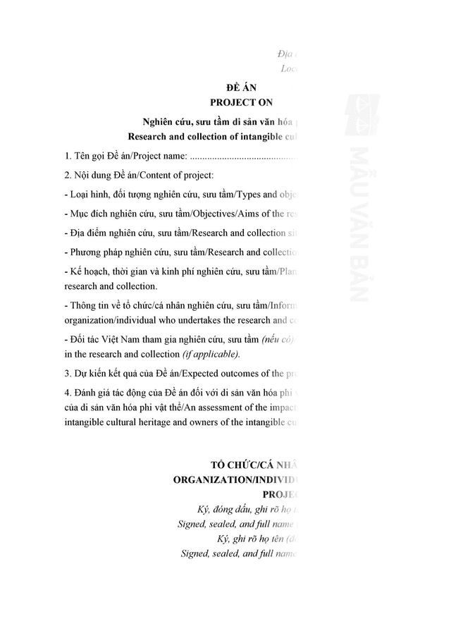 Đề án nghiên cứu, sưu tầm di sản văn hóa phi vật thể